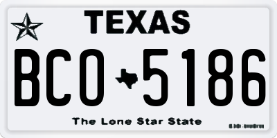 TX license plate BCO5186
