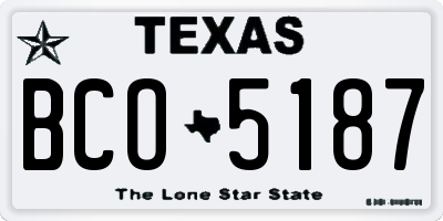 TX license plate BCO5187