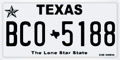 TX license plate BCO5188