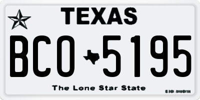 TX license plate BCO5195