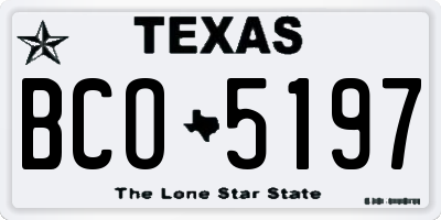 TX license plate BCO5197