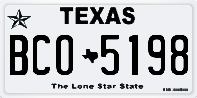 TX license plate BCO5198
