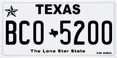 TX license plate BCO5200