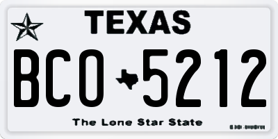TX license plate BCO5212
