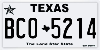TX license plate BCO5214