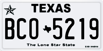 TX license plate BCO5219
