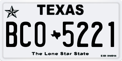 TX license plate BCO5221