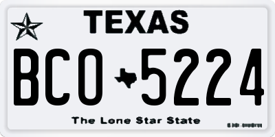 TX license plate BCO5224