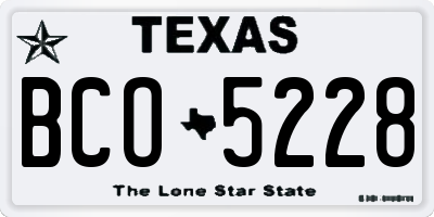 TX license plate BCO5228