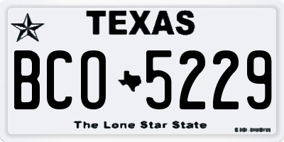 TX license plate BCO5229