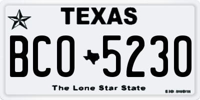 TX license plate BCO5230