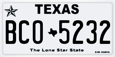 TX license plate BCO5232