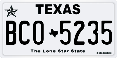 TX license plate BCO5235