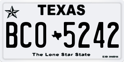 TX license plate BCO5242