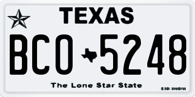 TX license plate BCO5248