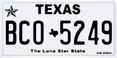 TX license plate BCO5249