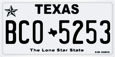 TX license plate BCO5253