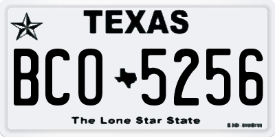 TX license plate BCO5256