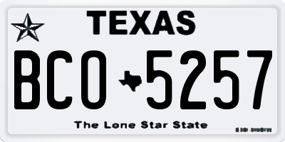 TX license plate BCO5257