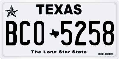 TX license plate BCO5258