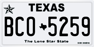 TX license plate BCO5259