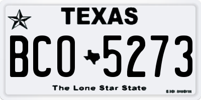 TX license plate BCO5273