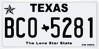 TX license plate BCO5281