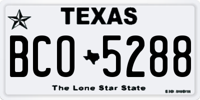 TX license plate BCO5288