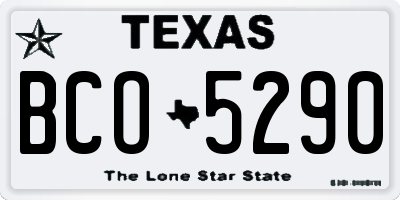 TX license plate BCO5290
