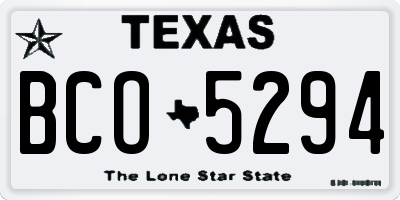 TX license plate BCO5294
