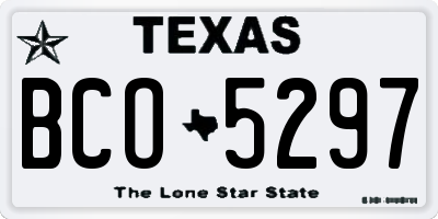 TX license plate BCO5297