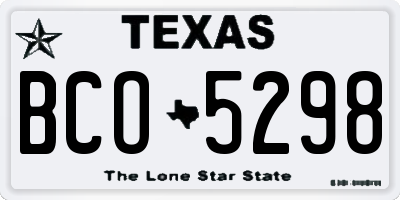 TX license plate BCO5298