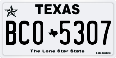 TX license plate BCO5307