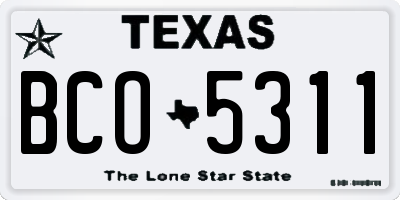 TX license plate BCO5311