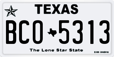 TX license plate BCO5313
