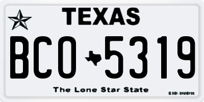 TX license plate BCO5319