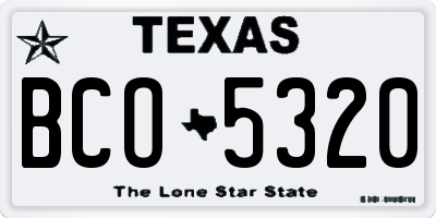 TX license plate BCO5320