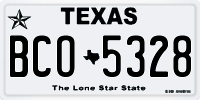 TX license plate BCO5328