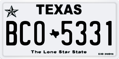 TX license plate BCO5331