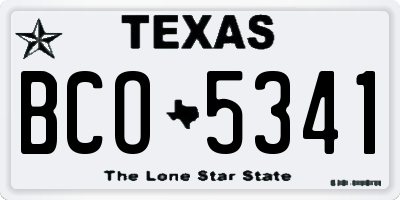 TX license plate BCO5341