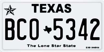 TX license plate BCO5342