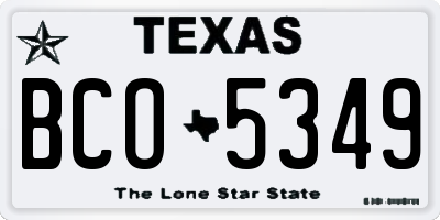 TX license plate BCO5349