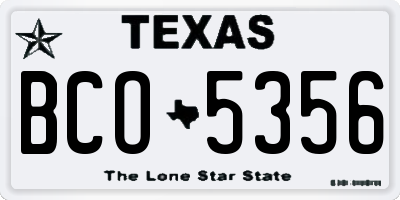 TX license plate BCO5356