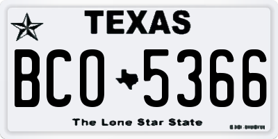 TX license plate BCO5366