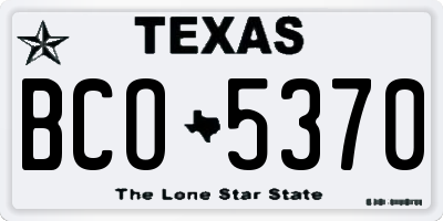 TX license plate BCO5370
