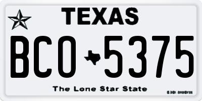 TX license plate BCO5375