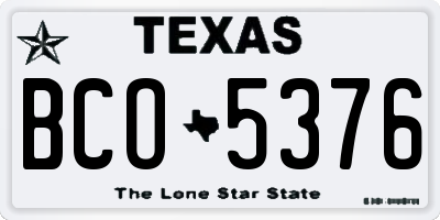 TX license plate BCO5376