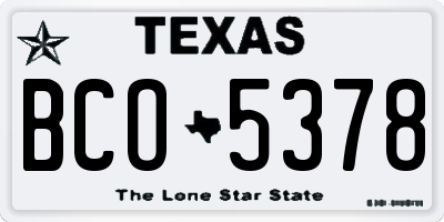 TX license plate BCO5378