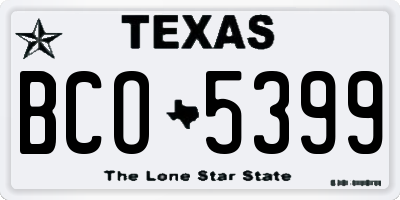TX license plate BCO5399