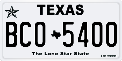 TX license plate BCO5400